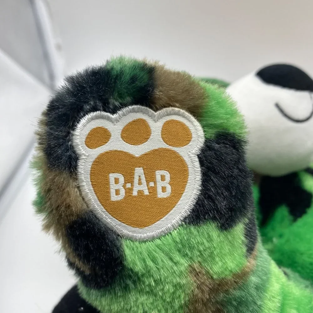 Build-A-Bear Army Camo Camouflage Green Stuffed Teddy Animal‎ Toy BAB Plush 2017